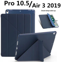 Case For iPad Pro 10.5 Case 2017 /ipad air 3 10.5 Cover Funda PU Leather+Silicone Soft Back Smart Cover for ipad air 3 2019 case