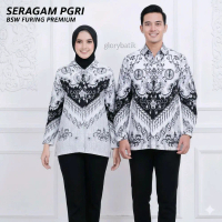 Seragam PGRI Pria Wanita Terbaru | Baju Batik PGRI Cowok Cewek Katun Furing | Atasan Batik PGRI Pria
