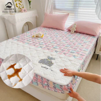 Bestprice Waterproof Thicken Fitted Bedsheet Single Queen King Size Mattress Cover Topper Protector Bed Sheet Bedding In Stock