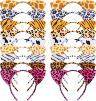 18 Pcs Animal Cat Ears Headband Cheetah Ears Hair AccessoriesHalloween Cat Ears Hairband Tiger Zebra
