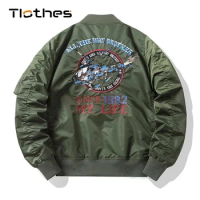 Autumn Winter Bomber Jacket Mens Clothing Outerwear Helicopter Embroidery Hip Hop Air Force Pilot Flight Military Jacket Men