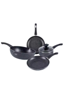 Vantage Vantage Crystal V-Fine 4 in 1 Non-Stick Cookware Set (6 pcs) (26cm Deep Pan, 20cm+24cm Fry Pan, 18cm Pot)- Free  Spatula
