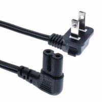 IEC 320 C7 To US 2Pin Plug Power Cord For Samsung TCL TV, C7 Right Angled 90 degree Socket To 2Pin Extension Cable 1.8M