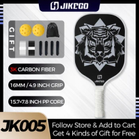 JIKEGO 3K Carbon Fiber Pickleball Paddle Set 16mm Racquet Pickle Ball Racket Professional Lead Tape Cover