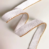 5Yards Centipede Braided Cotton Lace Ribbon Gold Beads Chain Lace Pillow Piping Lip Webbing Home Textile Clothing Accessories
