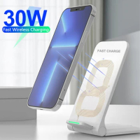 30w Wireless Chargers Stand Phone Holder For Samsung Galaxy Z Flip 3 VIVO Y76 5G VIVO Y 76 Y76S LG Macsafe Fast Charging Station
