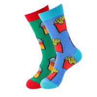 2022 New Sausage fries men socks cotton funny Alien socks for man women novelty casual dressing color crew socks for happy sox