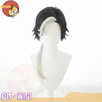 CoCos Game Identity V DM Photographer Cosplay Wig Game Identity Wig Joseph Desaulniers D.M. Cosplay Black White Dual Color Wig