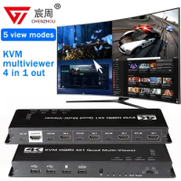 4K HDMI KVM Switch 4x1 Quad Multi Viewer 4 in 1 Out KVM HDMI Processor Screen Multiviewer Seamless f