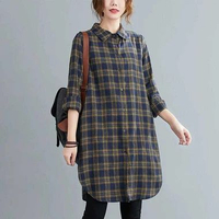LC2975 Premium Kemeja Tipis Motif Kotak Fashion Retro Terbaru