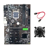 B250 BTC Mining Motherboard with CPU Cooling Fan+SATA Cable 12XGraphics Card Slot LGA 1151 DDR4 SATA3.0 for BTC Miner