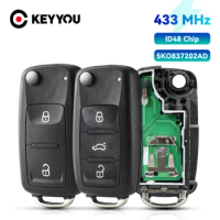KEYYOU Car Remote Key 434MHz ID48 Chip For Volkswagen VW GOLF PASSAT Tiguan Amarok Polo Beetle Jetta Mk6 Octavia 5K0837202AD