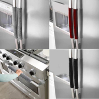 2Pcs Refrigerator Door Handle Cover Kitchen Appliance Decor Handles Antiskid Protector Gloves Fridge Oven Keep Off Fingerprints
