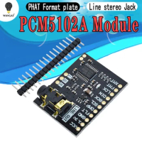 For Raspberry Pi pHAT Sound Card I2S interface PCM5102 DAC Module 24-bit Audio Board With Stereo Jack Beyond ES9023 PCM1794