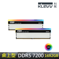 【KLEVV 科賦】CRAS XR5 RGB DDR5/7200MHz 16GBx2 PC用(KD5AGUA80-72B360S)