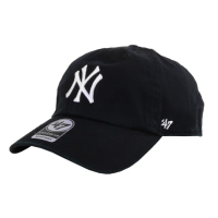 【47BRAND 品牌】品牌白色NY繡線中性棒球帽(黑)