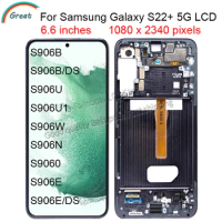 6.6'' AMOLED For Samsung Galaxy S22 Plus LCD S906B S906B/DS S906U with Frame Display Touch Screen Digitizer For Samsung s22 plus