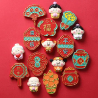 New Year Dragon Year Safe Refrigerator Sticker Magnet Creative Chinese Style Resin Refrigerator Decoration