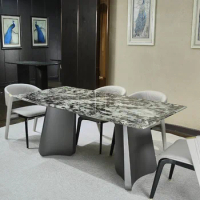 Nordic light luxury modern minimalist villa high-end household marble dining table