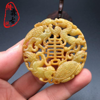 高古玉把件仿明清古玩玉器古董老岫玉掛件玉璧老物件四靈神獸辟邪
