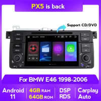 Android 11 RDS 4G 64G Car DVD GPS Navigator For BMW E46 Coupe (M3 Rover) 316i 318i Audio 4G LTEW Carplay SWC