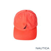 【NAUTICA】簡約品牌LOGO休閒帽(橘)