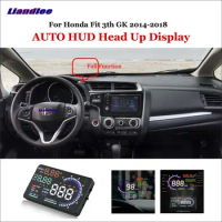 Car Head Up Display HUD For Honda Fit 3th GK 2014-2018 Safe Driving Screen OBD II Speedometer Projector Windshield