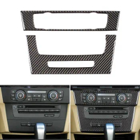 Real Carbon Fiber Car Styling Interior Center Control CD Panel Frame Trim Cover For BMW 3 Series E90 E92 E93 2005 - 2011 2012