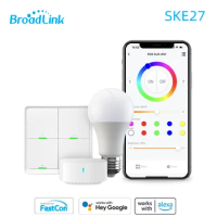 BroadLink SKE27 Newest Smart Home Bulb RGB Led Light Bulbs,Smart Hub,RF Switch ,BroadLink APP BLE Blue Tooth Hot Sale Kit