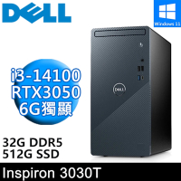 DELL Inspiron 3030T-R1308BTW-SP4(i3-14100/32G/512G SSD/RTX3050/W11)特仕版