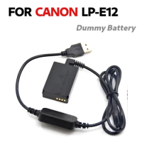 R-E12 DC Coupler LP-E12 Dummy Battery Power Bank + 5V USB Cable Adapter DFor Canon EOS M M2 M10 M50 M100 M200 Cameras
