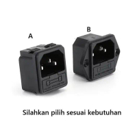 Soket Power AC-11 3PIN IEC320 C14 Male Power Cord Inlet Socket Receptacle Connector With Fuse