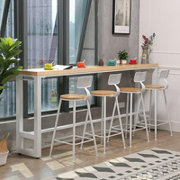吧台桌 北歐現代簡約實木高腳靠牆吧台桌家用咖啡奶茶店長條酒吧桌椅