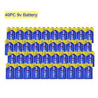 40PC 6F22 9V Battery Smoke Detectors 9V Batteries Equal to CR9V ER9V 6LR61 batteries For Metal detector