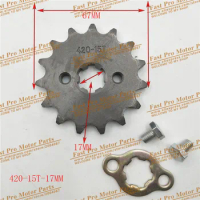 420 15 Tooth 17mm 20MM Front Chain Sprocket For 50cc 70 90 110cc 125cc Lifan YX Engine ATV Quad 4 Wheeler Motorcycle