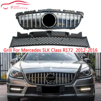 R172 GT Style Silver Front Bumper Grille Mesh For Mercedes SLK Class R172 SLK200 SLK250 SLK350 2012-2016