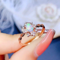 Sterling Silver 925 Opal Rings for Women Ring Jewelry Luxury Ring Party Rose Gold