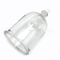 【冠和工程】實驗玻璃容器 玻璃裝飾 150*250mm 實驗防塵罩 GBJ-S-F(開口附塞型 玫瑰玻璃 防塵罩)