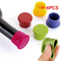 1~6PCS Reusable Wine Stopper Fresh Keeping Champagne Beer Bottle Silicone Drink Saver Sealer Bottle Cover Plug Bar Tool