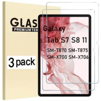 3 Tempered Glass For Samsung Galaxy Tab S7 S8 11 2020 2022 SM-T870 SM-T875 SM-T876B SM-X700 SM-X706 Tablet Screen Protector Film