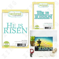 2022 Spring New He is Risen cutting Dies Diy Craft Wax Paper Scrapbooking Greeting Card Diary Album Decoration Embossing Molds