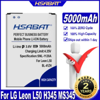 HSABAT 5000mAh BL-41ZH Battery For LG Leon L50 H345 MS345 D213N Tribute 2 C40 L22C Destiny L21G Sunset L33L Batteries
