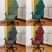 Jacquard Gaming Chair Cover Computer Chair Seat Protector Washable Case Elastic Boss Office Chair Slipcover with Armrest Covers