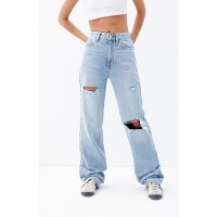 PacSun Women S Light Indigo Ripped 90s Boyfriend Jeans
