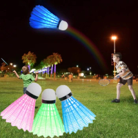Night Sports Light Up Lighting Balls Colorful Shuttlecocks Luminous Badminton LED Badminton Training Ball