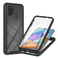 Shockproof Case Front Screen Protector for Samsung A21S Crystal Case Hard Back Panel for Samsung Galaxy A21S A 21S Bumper Coque