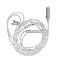 2Pin 0.78mm Plug Headphone Cable 3.5mm/Type-C 8Core Earphone Replacement Cable Earphone Cable Support Volume Control U4LD