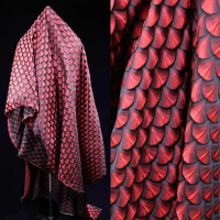 Vải Satin Dệt Quy Mô Dập Nổi, Hình Quạt, Họa Tiết Jacquard, Thích Hợp Để Tự Làm Trang Phục, Vải Jacq