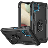 for Samsung A12 Case Cover Car Holder Magnet Armor Rugged Military Shockproof Bumper Phone Case for Samsung Galaxy A12 A 12