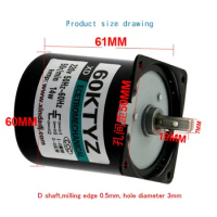 14W Upgrade 60KTYZ AC 220V LOw Speed Permanent Magnet Synchronous Gear Reduction Motor